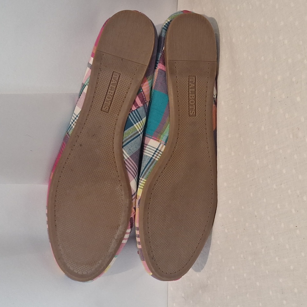 Multicolor Madras Plaid Patchwork Ballet Flats Si… - image 7